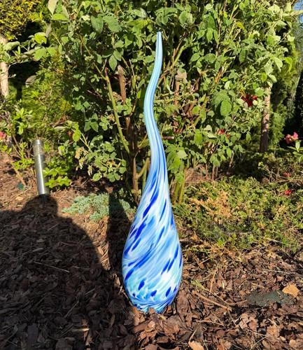 Glasflamme 60cm blau weiß - 60cm,