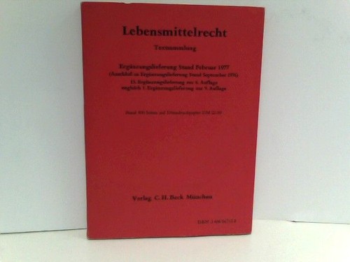 Lebensmittelrecht - ,