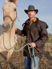 SCIPPIS Outdoor Jacke Reitjacke Oilskin Riding Jacket Outback braun