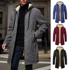 Herren Winterjacke Verdickt Hoodie Zipper Sweatshirt Warm Streetwear Mantel