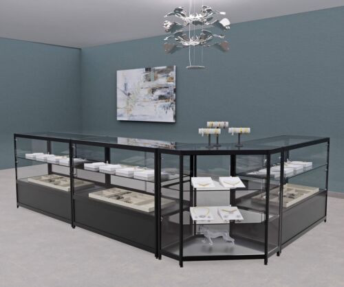 Schwarze thekenvitrinen led - schwarze,