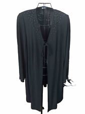 Elena Grunert® Long-Jacke schwarz mit schickem Kragenbesatz Gr. 52