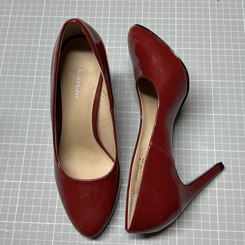 Dunkelrote lack pumps high - lack,