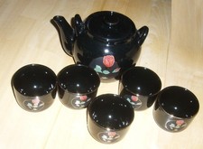 Schwarzes Tee Service 6 tlg