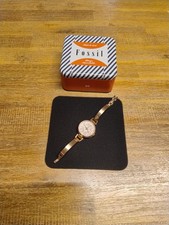 Fossil Uhr Damen Schmuckuhr, Spangenuhr , ES3422 , Rosègold, neue Batterie, Box