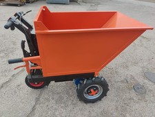 3-Rad Schubkarre Elektro Akku Dumper 1000W Motor Garten Bau Große Wanne Gelände