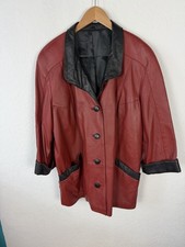 Rotes Echtes Leder Mantel Xl