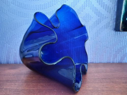 Murano fazzoletto vase blau - murano,