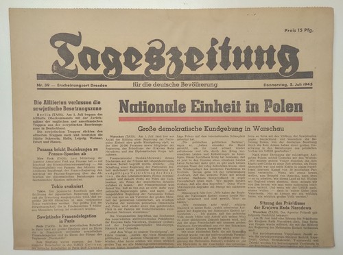 Tageszeitung nationale einheit - nationale,