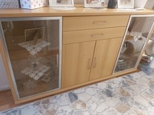 Sideboard Kommode Massivholz 1,72×92×37 cm mit Beleuchtung(ohne Deko)
