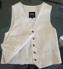 ZARA Damen Weste – Weiß, Größe S – Neu & ungetragen