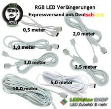 RGB LED Verlängerung - Kabel 0,3m, 0,5m, 1m, 2m, 2,5m, 3m, 5m, 10m, 4 polig weiß