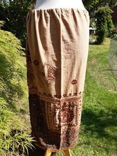 Maxirock Damen, ethno Style, bestickt, Pailletten, braun/grün/rost, Gr. M/L