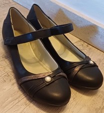 S. Oliver, Mädchenschuhe, Gr. 38, schwarz, Riemchen, neuwertig