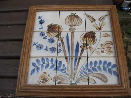 Wandbild fliesen holzrahmen - wandbild,