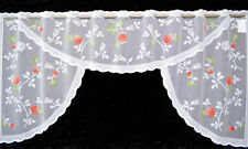 Scheibengardine 3 Varianten rosen Gardinen Bistro Türgardine Bogengardine Neu