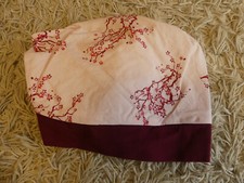 Chemomütze rosa, Kirschblüten (?), einmal getragen, Kopftuch