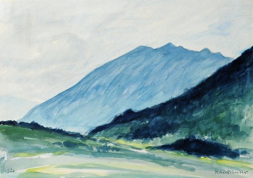 Hans venter berglandschaft - venter,