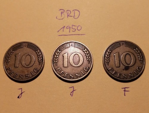 Selten pfennig münzen - 3x, 10
