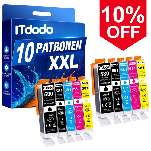 10er xxl patronen für - für, pgi-580