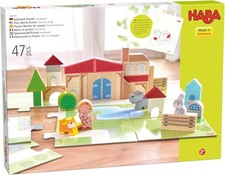 HABA Spielwelt Puzzle Landleben Holzspielzeug 47 Teile, Bausteine