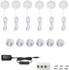 3/6X LED Unterbauleuchte Vitrinenbeleuchtung Küche Regalbeleuchtung Schrank Rund