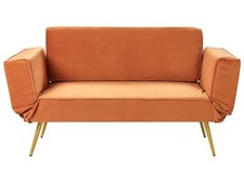 Schlafsofa Samtstoff orange
