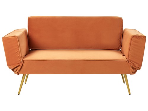 Schlafsofa samtstoff orange - schlafsofa,