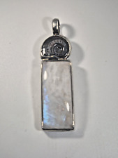 Anhänger Ammonit  Regenbogenmondstein   Silber 925 Unikat 86