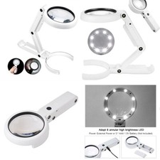 Lupe mit LED Licht Leselupe Lupenleuchte Handlupe Arbeitslupe Standlupe 5x 10x