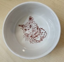 Futternapf Keramik weiß mit Motiv Katze Napf Fressnapf Schale