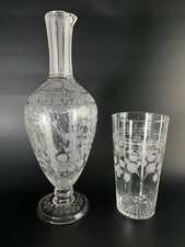 Antike Wasserkaraffe mit Glas