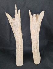 Vintage! Zwei fein geschnitzte Bein Skulpturen Geruda Asien Figuren