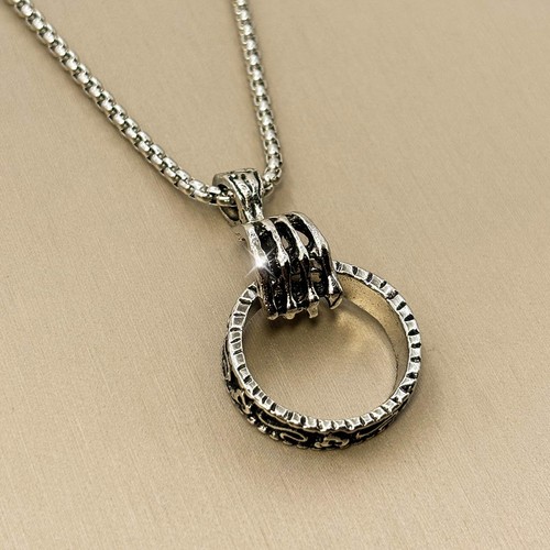 Halskette mit ring anhänger - halskette,