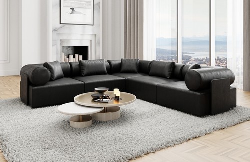 Sofa leder eckcouch - leder,