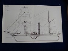 Grafik / Druck / Zeichnung - Raddampfer Sirius - 38 x 24 cm