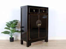 chinesische Kommode Orientalisch/Asiatisch Stil schwarz #M-KOM-A37B