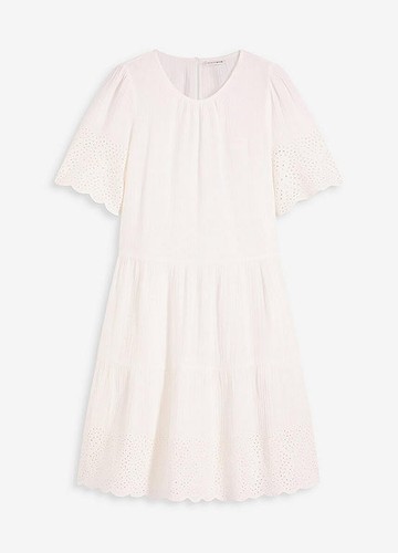 Kleid aus musselin mit - kleid,