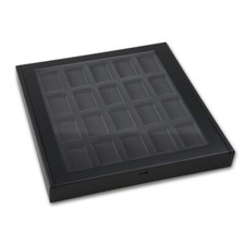 Sammlervitrine Feuerzeugvitrine für 20 Zippo-Feuerzeug aus Holz, mit Glasdeckel