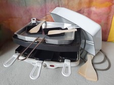 Raclette Grill Crepe Platte Kombi-Gerät weiße Haube Siemens 6 Pfannen