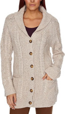 Lee Damen Strickjacke Jacke Cardigan CHUNKY CARDI - L441OFWB Ecru Knopfleiste