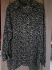 Damen Kleidung langarm Bluse Tunika Gr M 40 ORSAY schwarz Leoparden gemustert