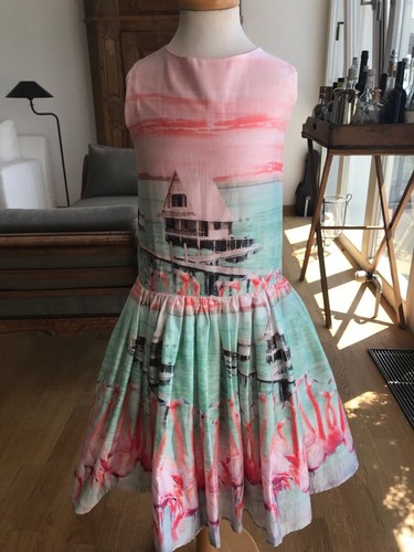 Bedrucktes kleid jahre - 12,
