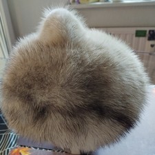 Echtfell Mütze Nerz Damen Umfang 56cm Weiß/Schwarz Gebraucht Guter Zustand