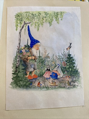 Tusche aquarell zwerg wald - tusche,