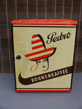 alte Blechdose PEDRO BOHNENKAFFEE Kaffeeschrank Verkaufsschrank