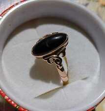 Ring mit dunklen Stein Onyx ? 585 Rot - Gold Gr. 55 rotgold