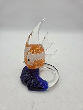 Teelichthalter Partylite  Fisch orange Glas design Mundgeblasen Made In Taiwan 