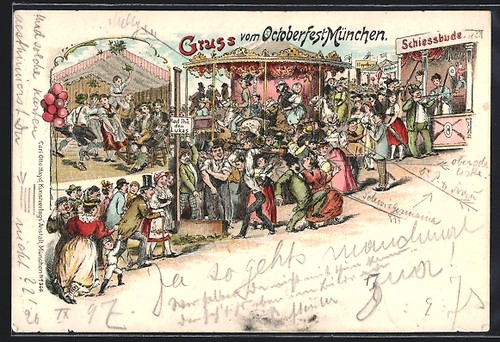 Lithographie oktoberfest - lithographie,
