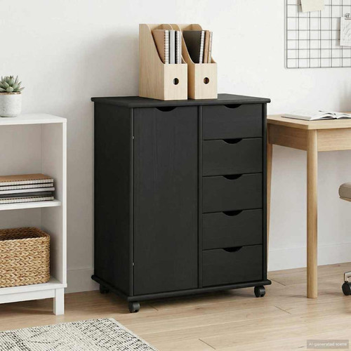 Rollschrank schwarz kiefer - rollschrank,